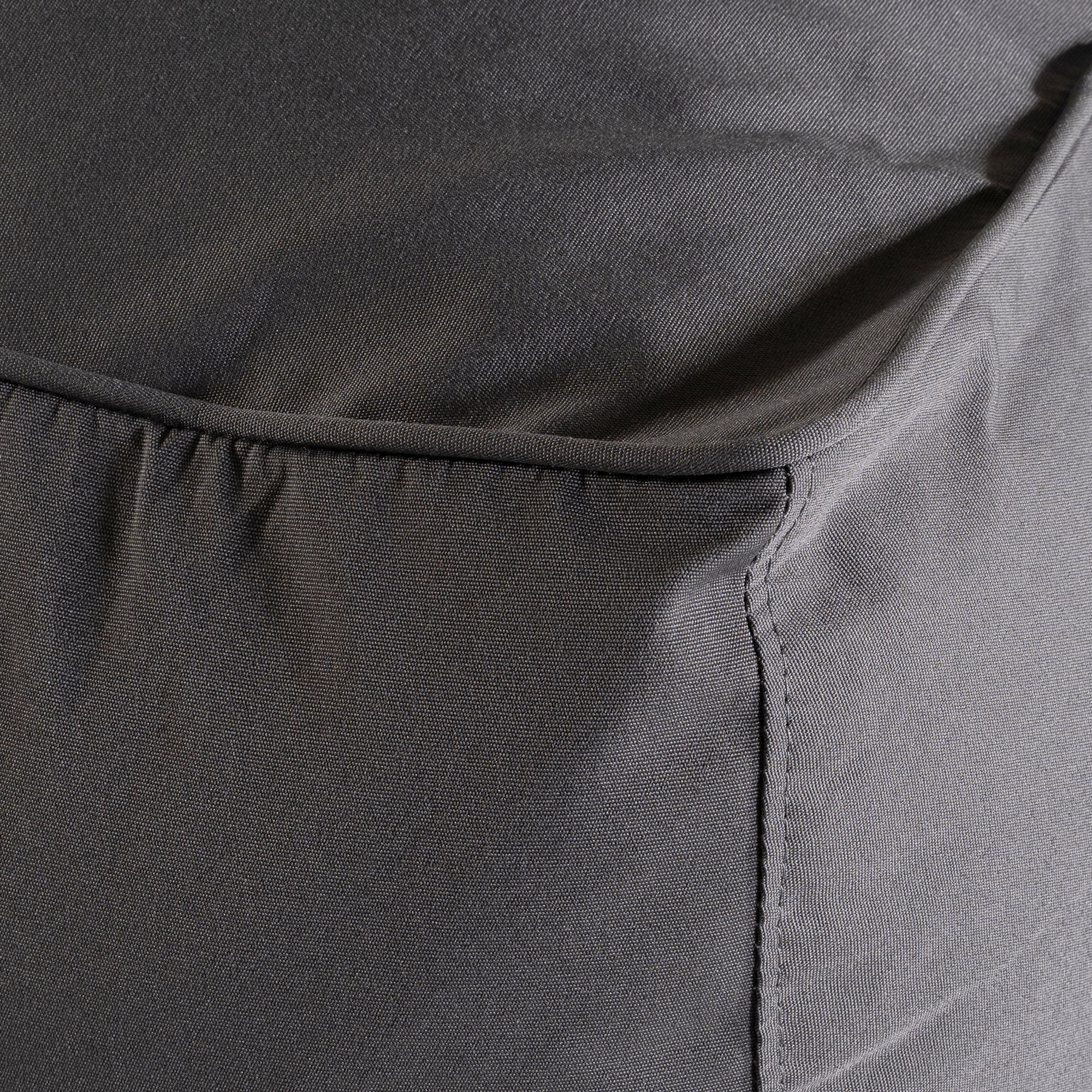 Charcoal lounge bean bag for outdoor relaxation, featuring durable fabric and ergonomic shape. Ideal for poolside lounging, garden seating, or creating a casual chill-out area.