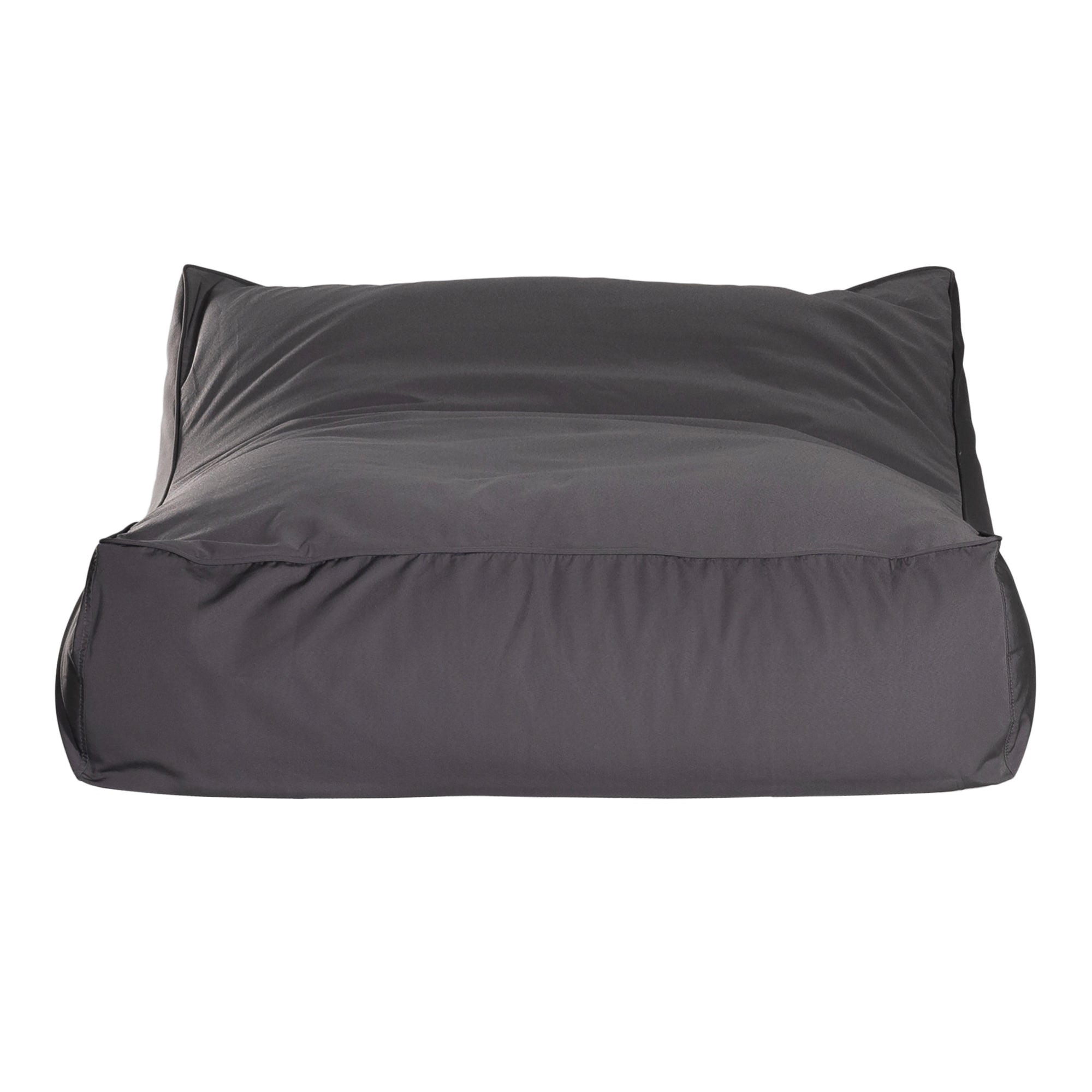 Charcoal lounge bean bag for outdoor relaxation, featuring durable fabric and ergonomic shape. Ideal for poolside lounging, garden seating, or creating a casual chill-out area.