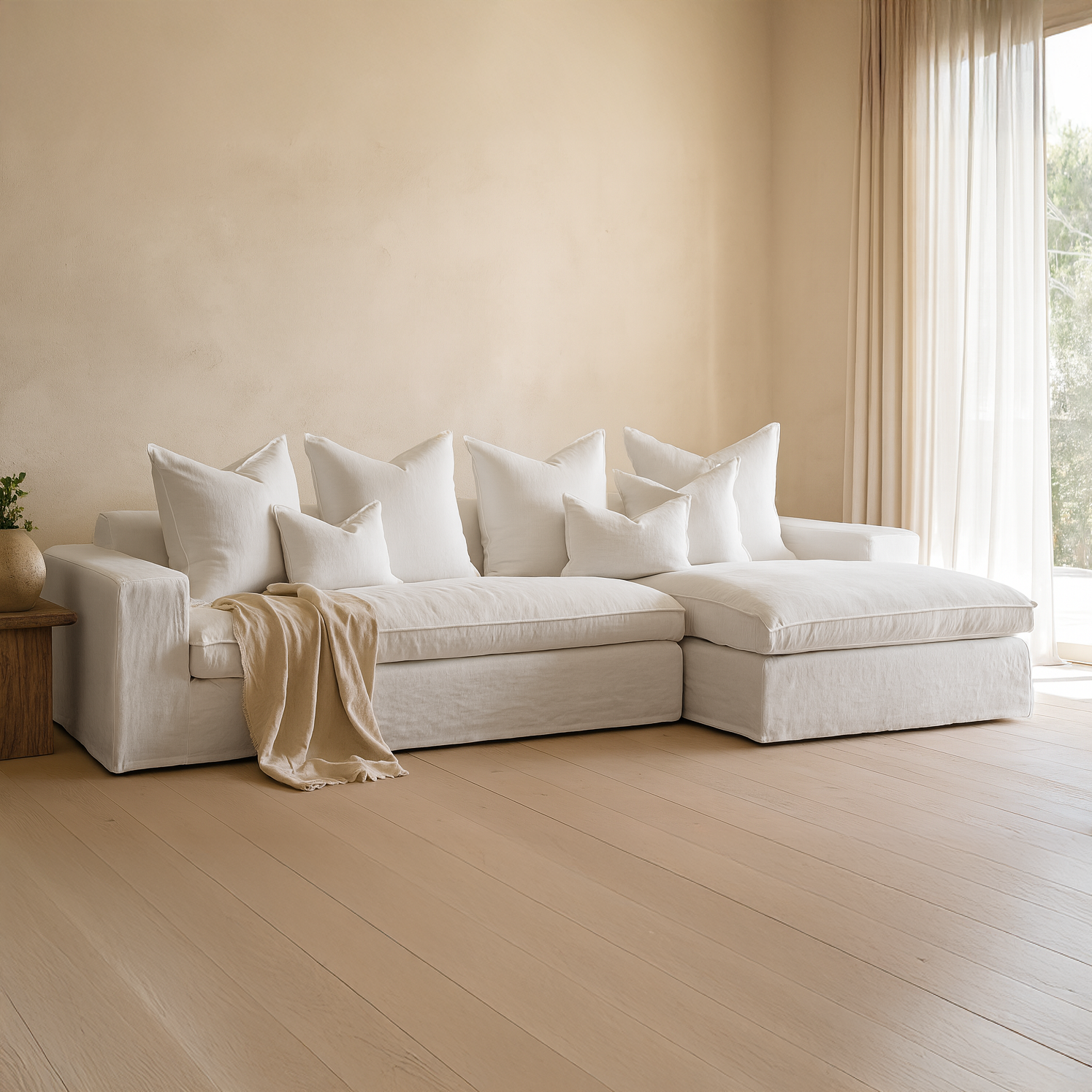 Dweller Linen Sofa | Right Hand Chaise - KULALA Living