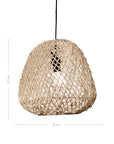A handwoven rattan pendant light in a natural finish, featuring an open-weave design that casts ambient lighting, perfect for coastal and modern interiors
