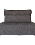 A stylish grey linen modular sofa with a low-profile design and plush cushioning, offering a relaxed and contemporary seating option for modern interiors