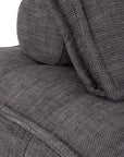 A stylish grey linen modular sofa with a low-profile design and plush cushioning, offering a relaxed and contemporary seating option for modern interiors