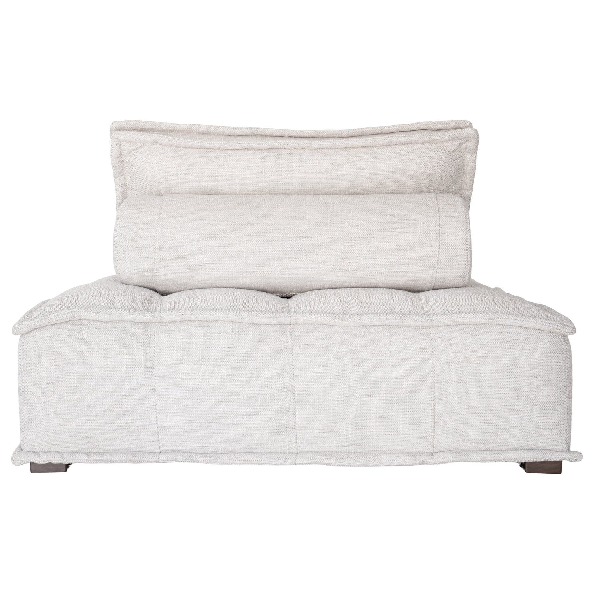 A stylish natural modular chaise with a low-profile design and plush cushioning, offering a relaxed and contemporary seating option for modern interiors