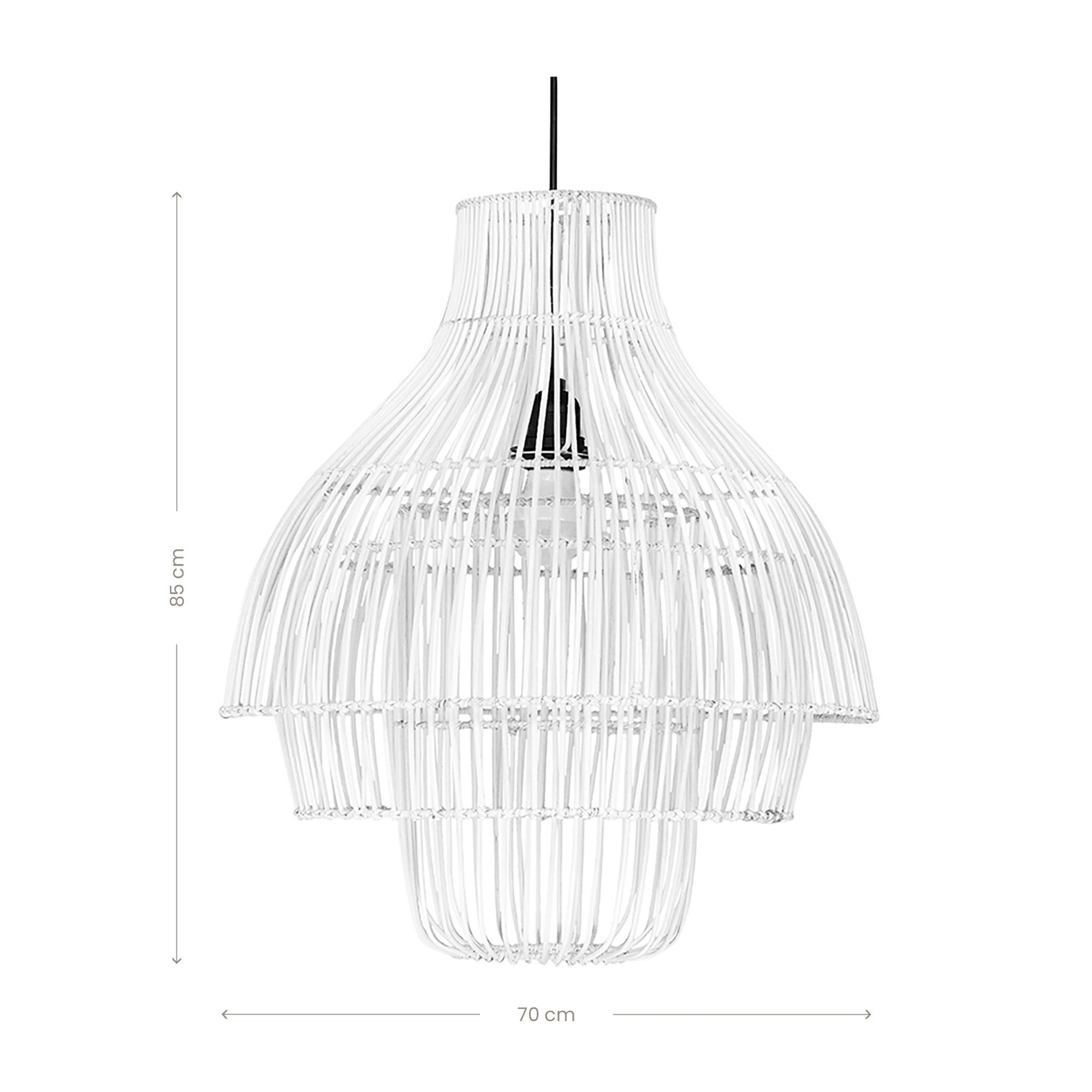 Juuma Rattan Pendant in White - KULALA Living