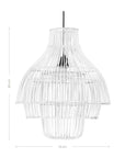 Juuma white rattan pendant light with curved tiered design, perfect for adding soft texture and coastal elegance to dining or living spaces