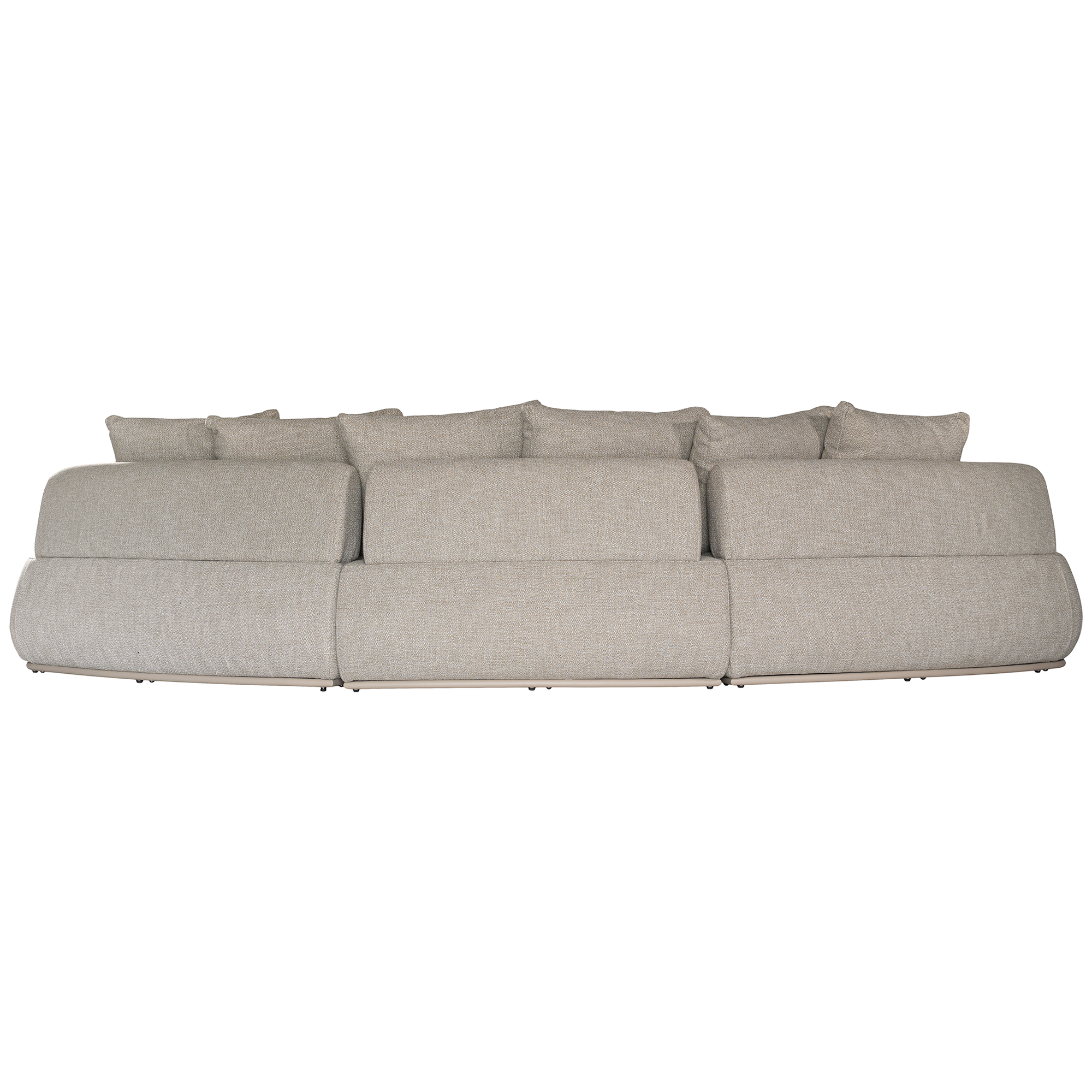 Laguna modular sofa in oat drift fabric with curved form and soft cushions on a clean background.