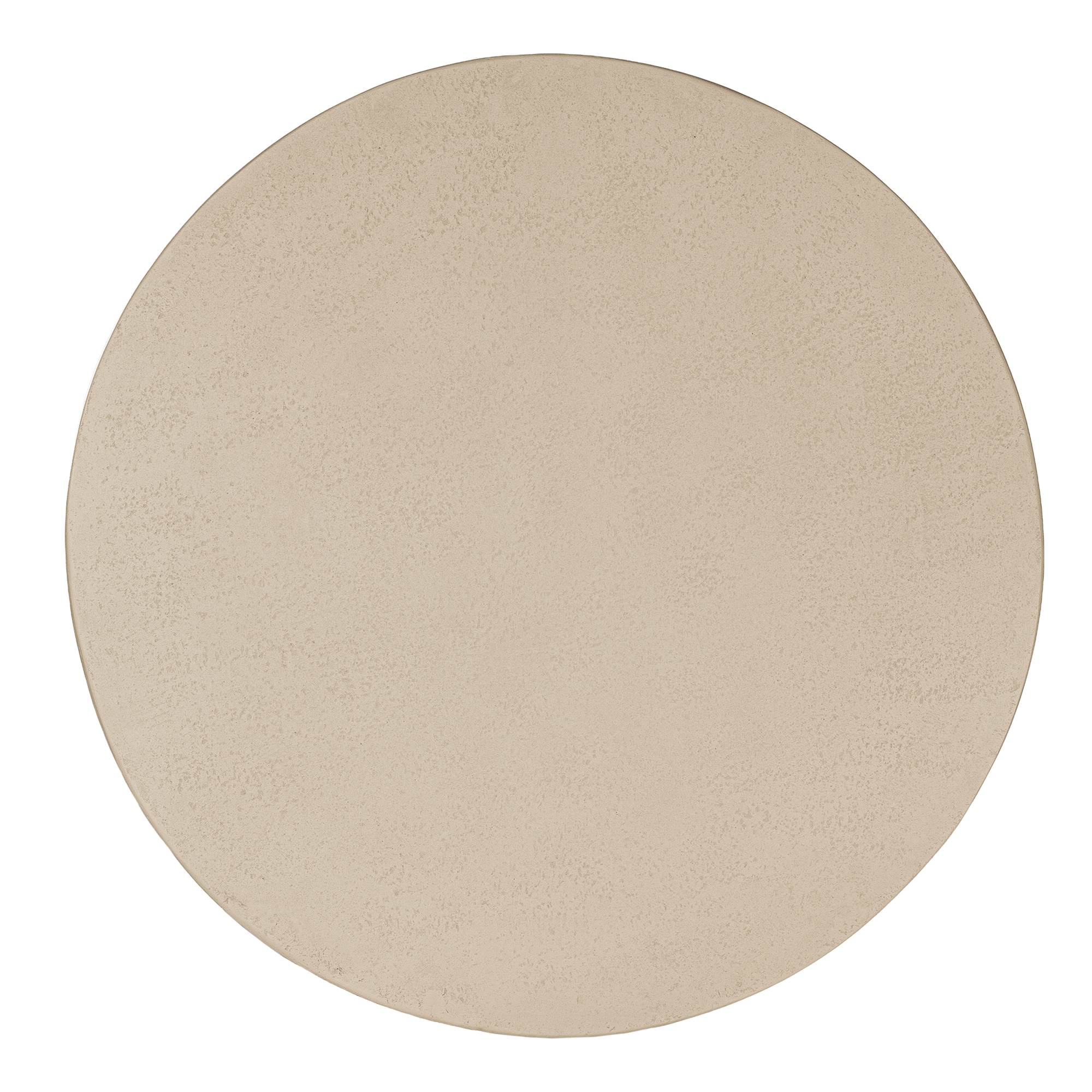 Lantara coffee table in driftstone finish with sculptural pedestal base and soft rounded top.