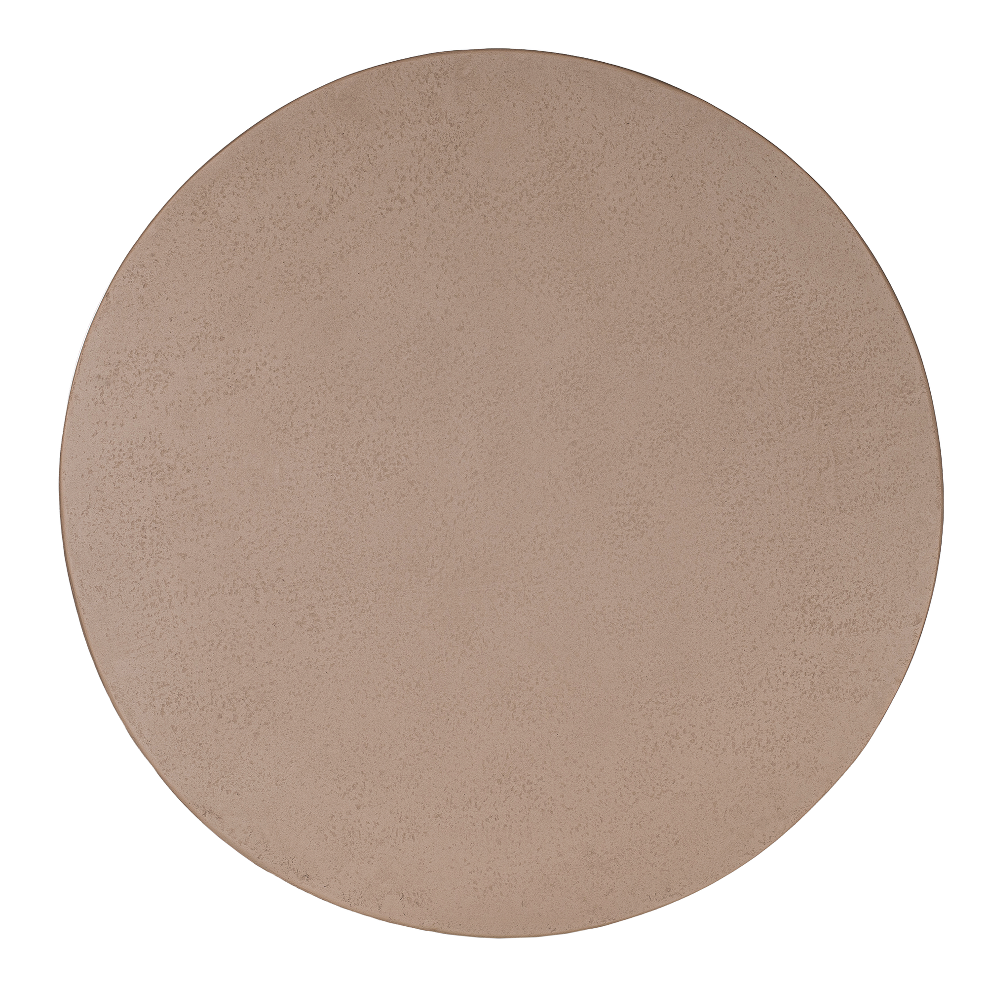 Lantara coffee table small in nomad dune finish with rounded top and three sculptural cylindrical legs.