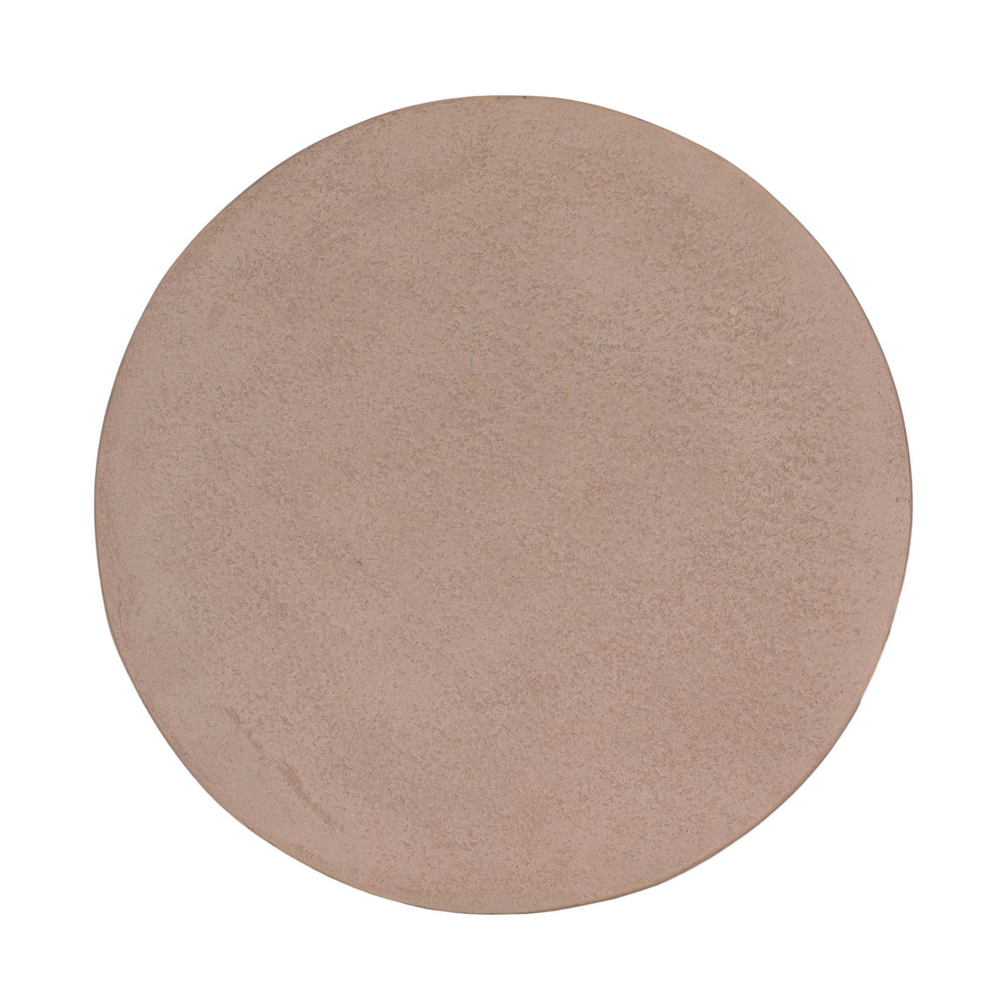 Lantara side table in nomad dune with tapered sculptural base and rounded top shown in a clean minimal setting.