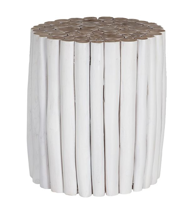 Latte Side Table crafted from natural teak branches with hand-rubbed white stain – KULALA Living