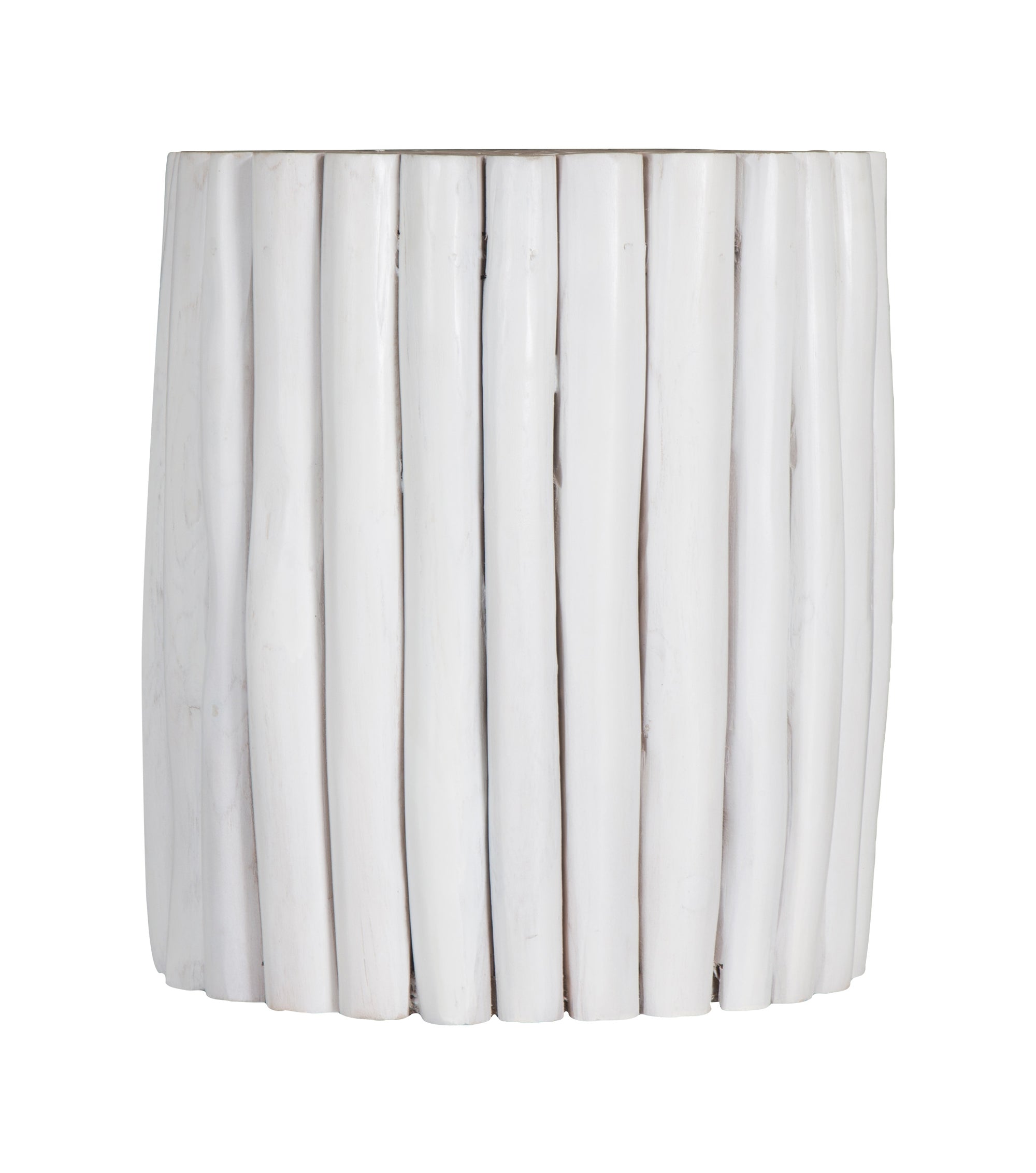 Latte Side Table crafted from natural teak branches with hand-rubbed white stain – KULALA Living