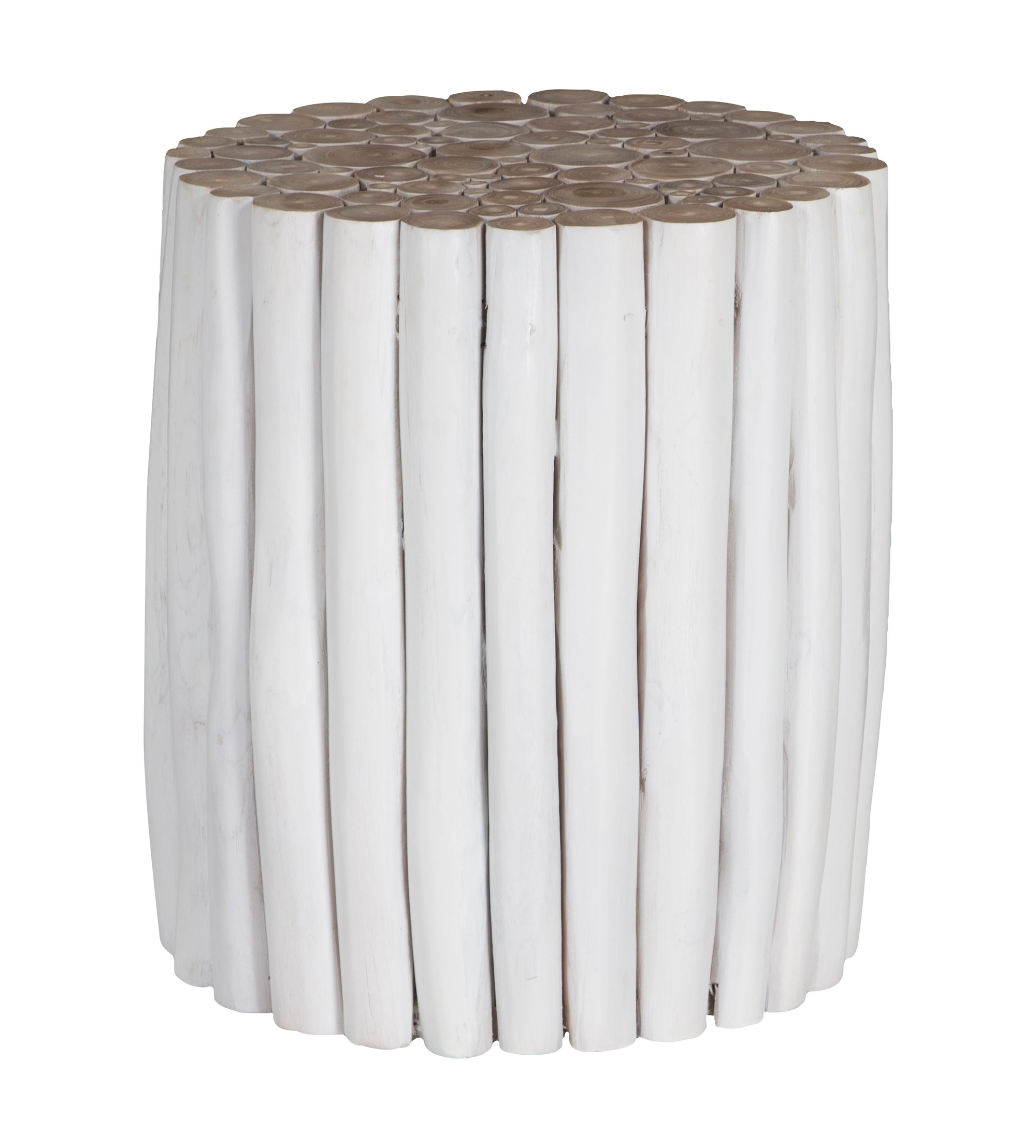 Latte Side Table crafted from natural teak branches with hand-rubbed white stain – KULALA Living