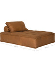 A stylish leather modular sofa with a low-profile design and plush cushioning, offering a relaxed and contemporary seating option for modern interiors