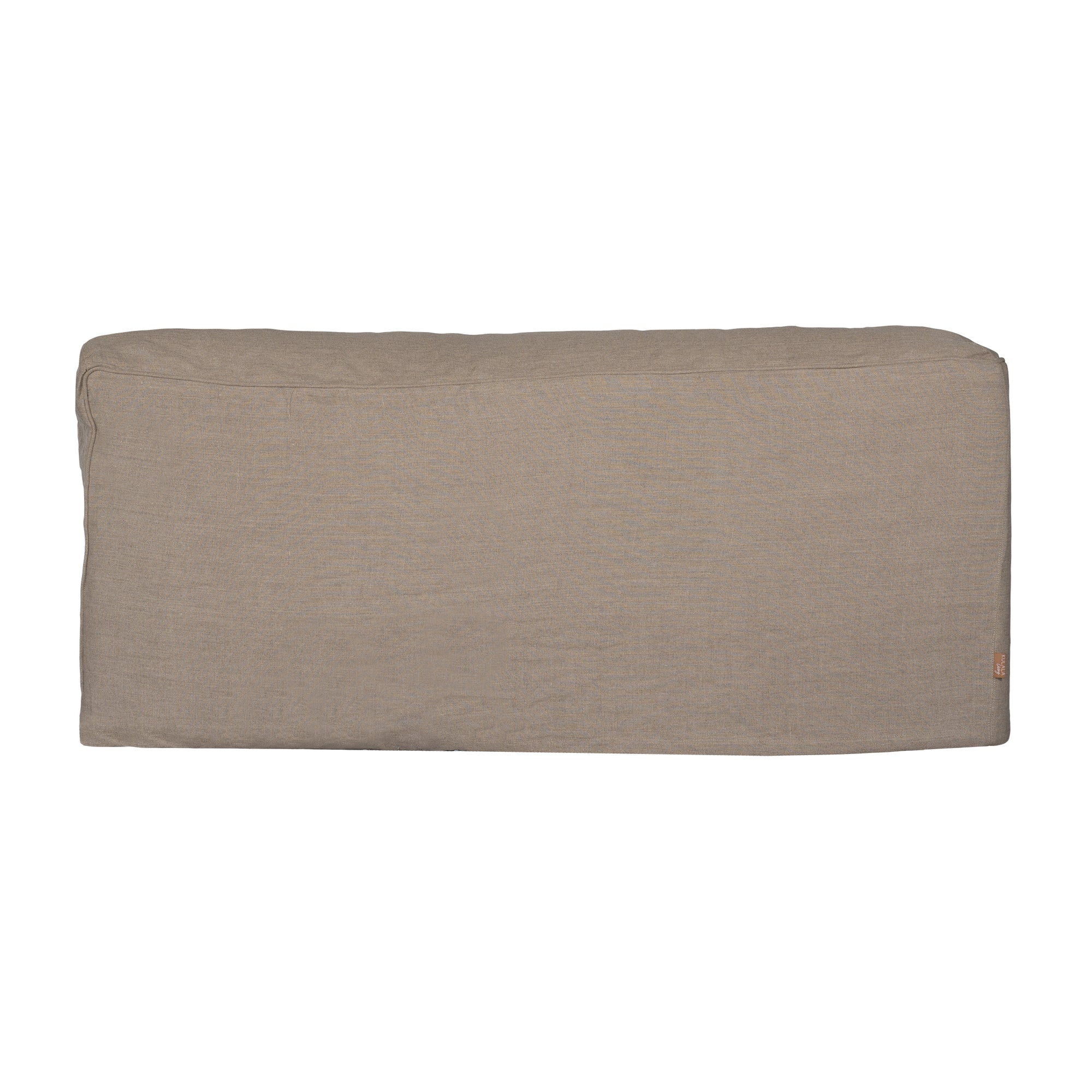Natural linen modular sofa with plush upholstery, offering a relaxed and comfortable seating option for modern living spaces