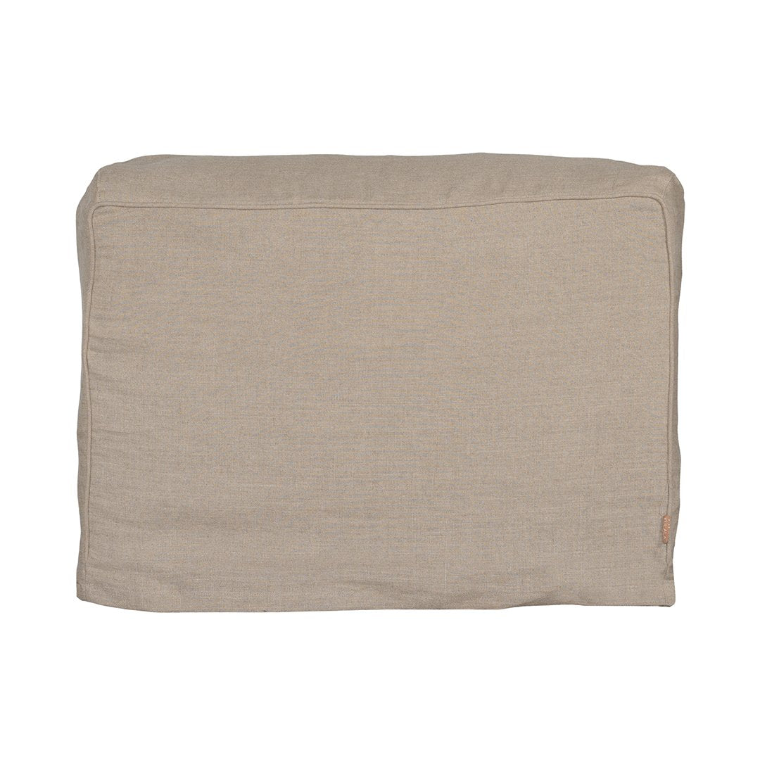 Natural linen modular sofa with plush upholstery, offering a relaxed and comfortable seating option for modern living spaces