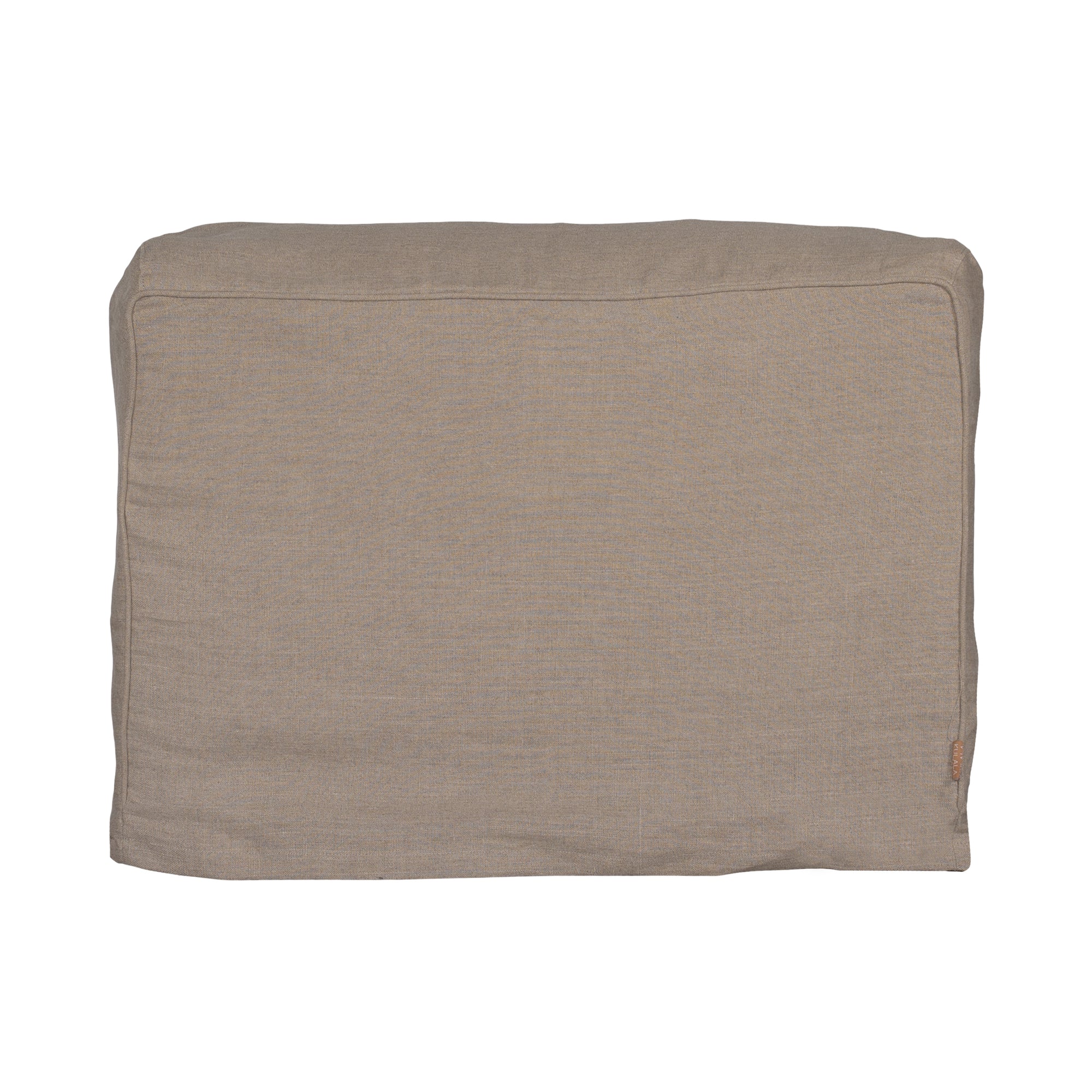 Natural linen modular sofa with plush upholstery, offering a relaxed and comfortable seating option for modern living spaces
