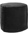 A linen slipcover pouf with a soft, rounded silhouette. This versatile upholstered ottoman offers a relaxed, natural aesthetic, perfect for adding extra seating or a stylish accent to any space.