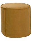 A linen slipcover pouf with a soft, rounded silhouette. This versatile upholstered ottoman offers a relaxed, natural aesthetic, perfect for adding extra seating or a stylish accent to any space.