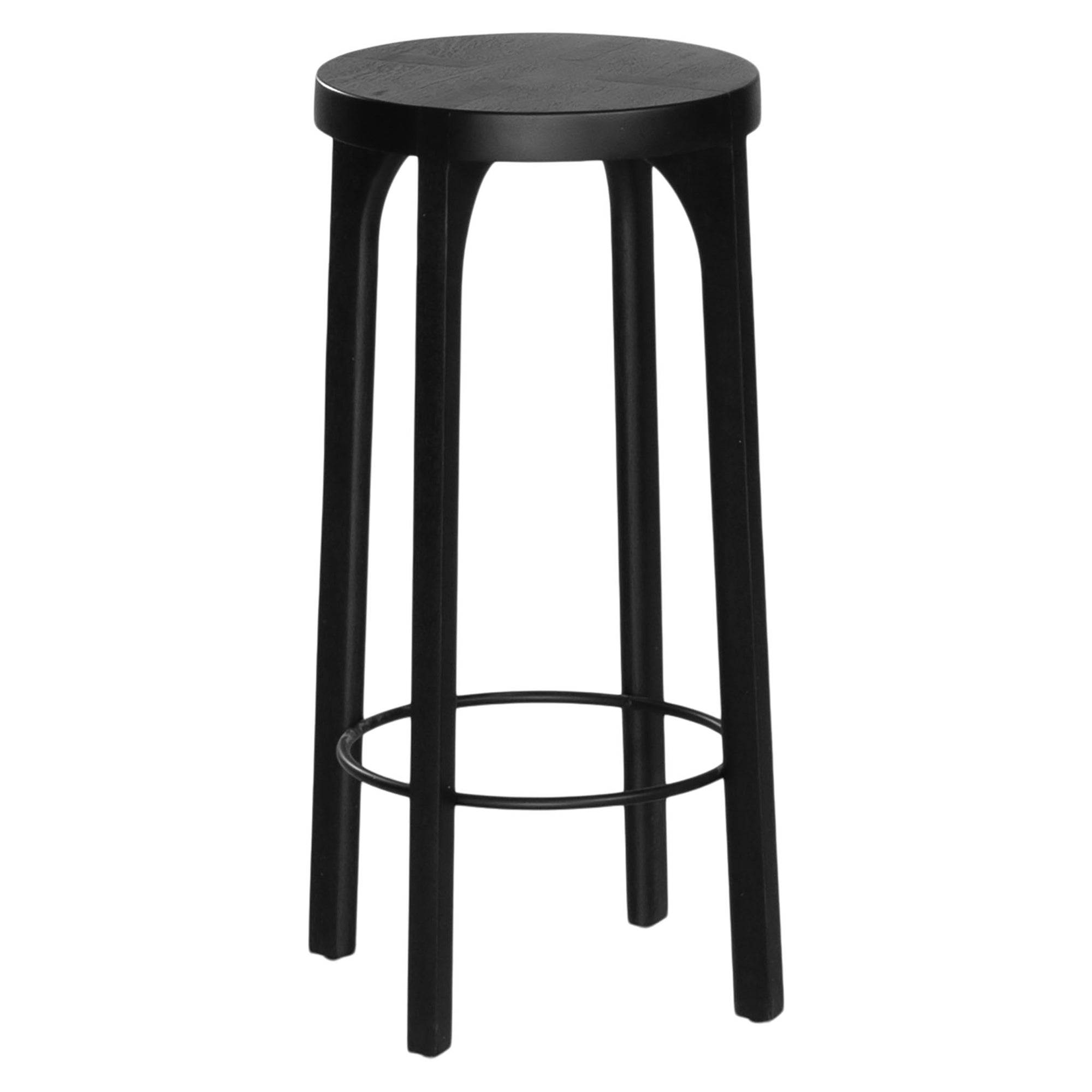 Lola Oak Barstool Black