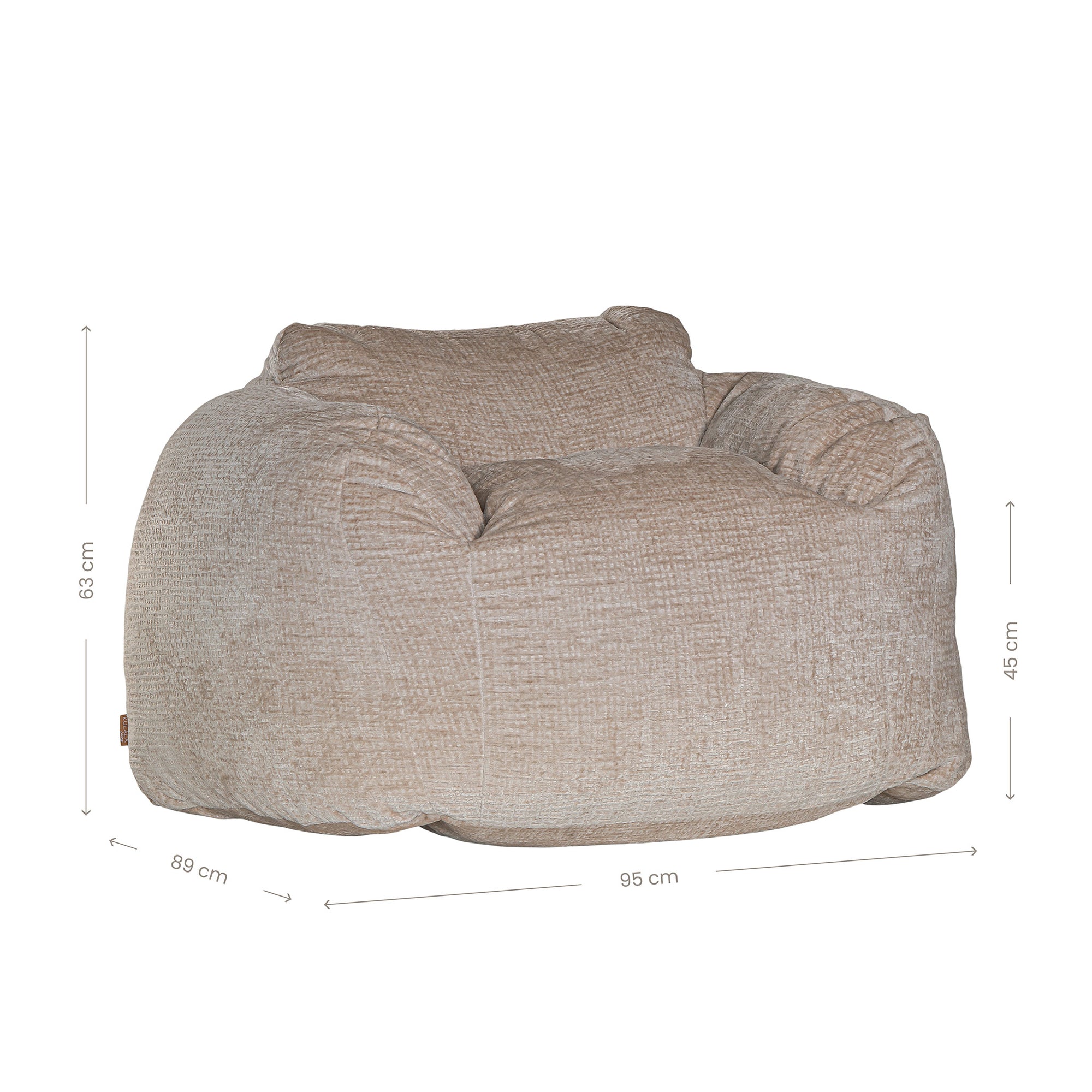 The Kulala Living luxe boucle bean bag in a soft natural hue, offering plush comfort with a stylish textured fabric. Designed for relaxation, this oversized bean bag creates a cosy, modern seating option for any living space