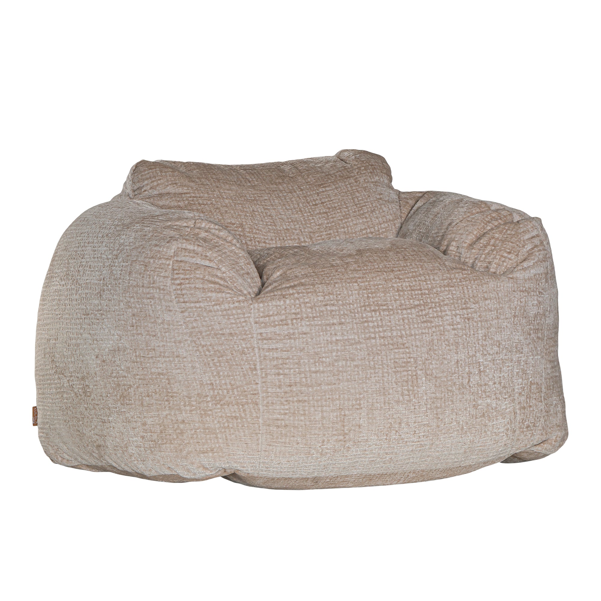 The Kulala Living luxe boucle bean bag in a soft natural hue, offering plush comfort with a stylish textured fabric. Designed for relaxation, this oversized bean bag creates a cosy, modern seating option for any living space