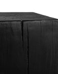 Kulala Living solid magnesium oxide block side table, showcasing organic grain patterns and a minimalist cube design. A versatile and stylish furniture piece