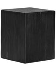 Kulala Living solid magnesium oxide block side table, showcasing organic grain patterns and a minimalist cube design. A versatile and stylish furniture piece
