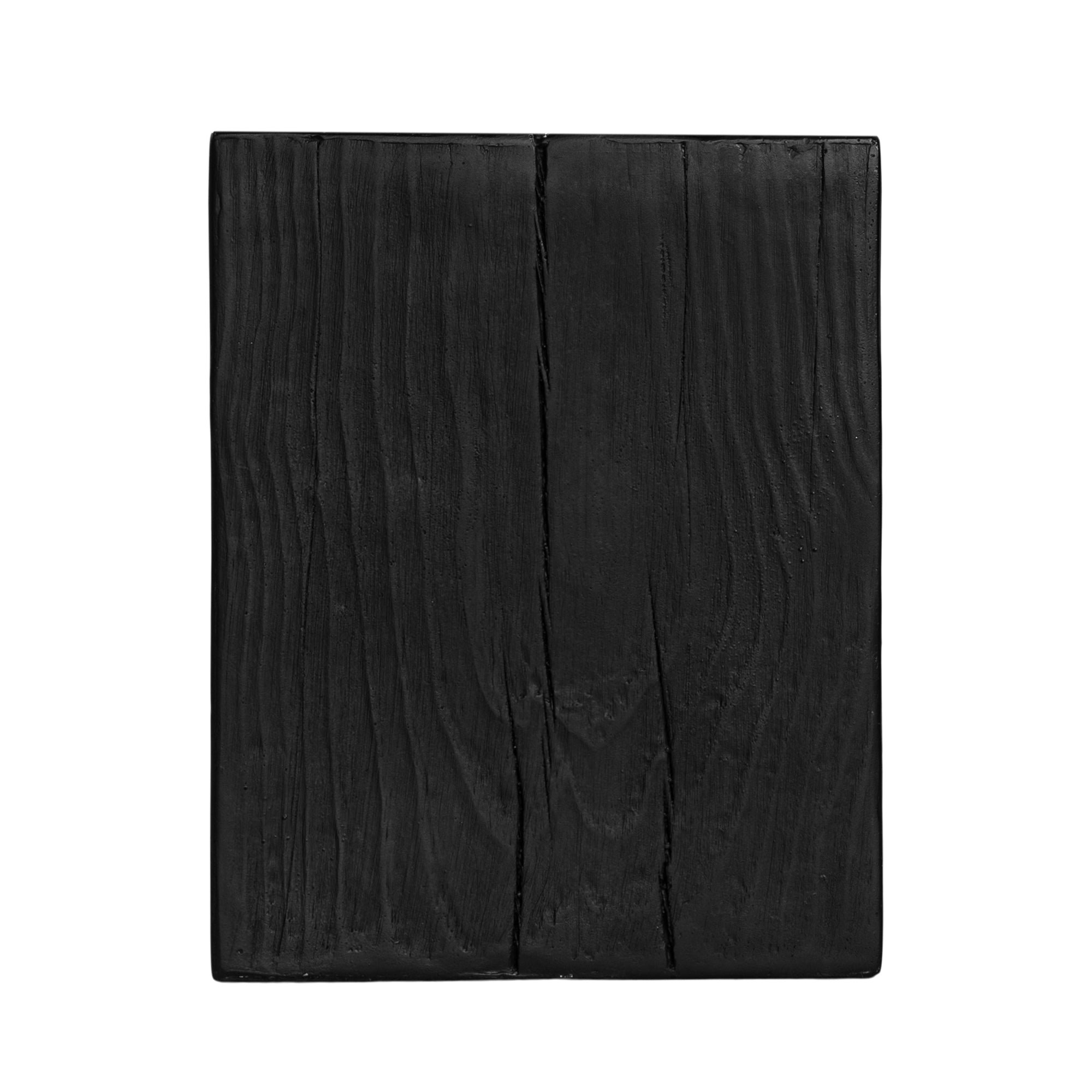 Kulala Living solid magnesium oxide block side table, showcasing organic grain patterns and a minimalist cube design. A versatile and stylish furniture piece