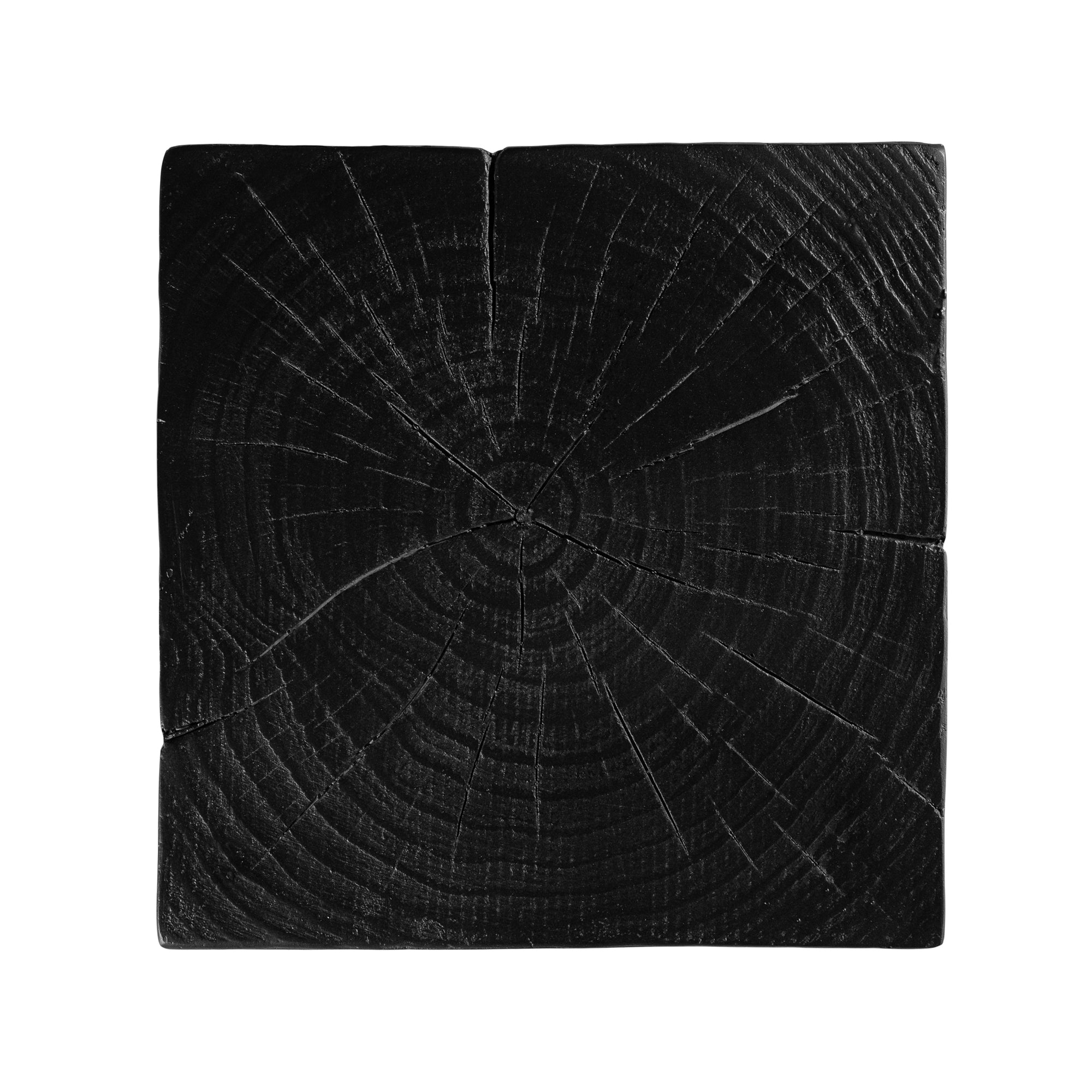 Kulala Living solid magnesium oxide block side table, showcasing organic grain patterns and a minimalist cube design. A versatile and stylish furniture piece