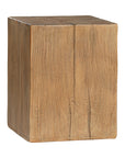 Kulala Living solid magnesium oxide block side table, showcasing organic grain patterns and a minimalist cube design. A versatile and stylish furniture piece