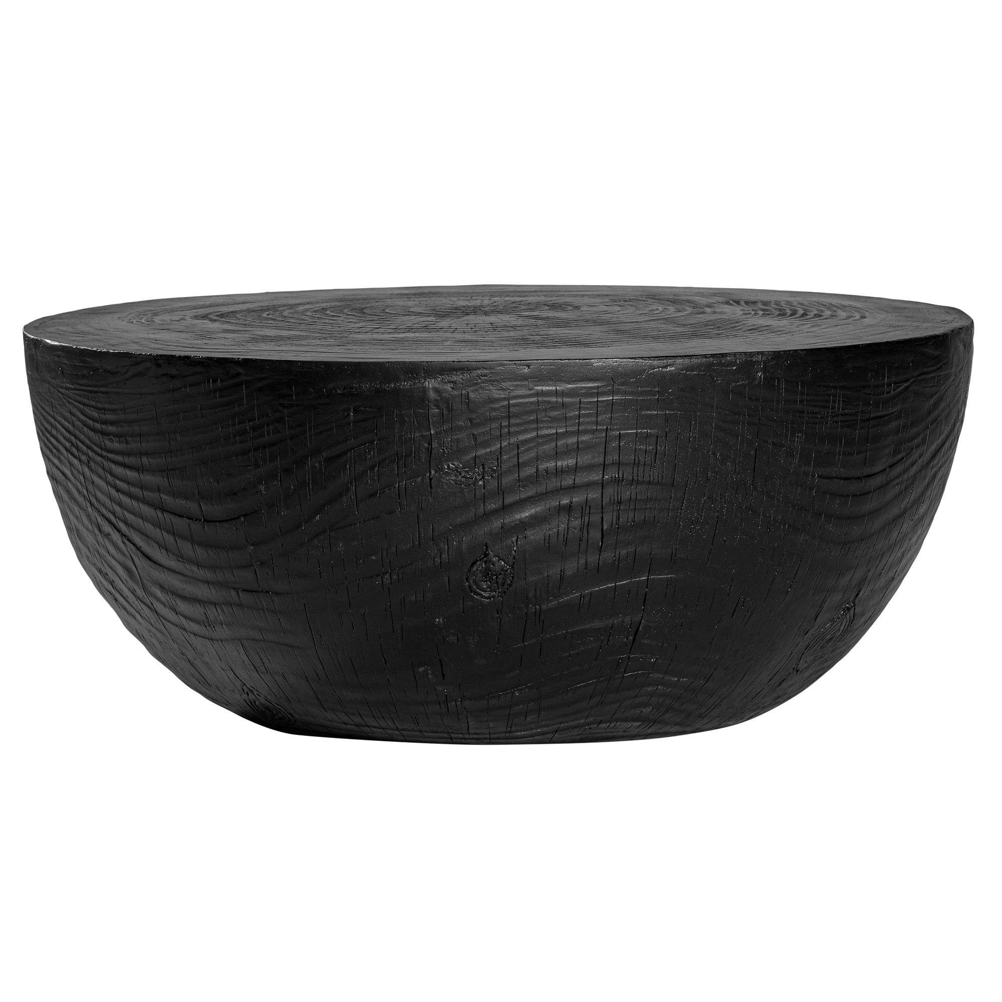 Handcrafted magnesium oxide coffee table with a natural finish, showcasing organic grain patterns for a refined aesthetic