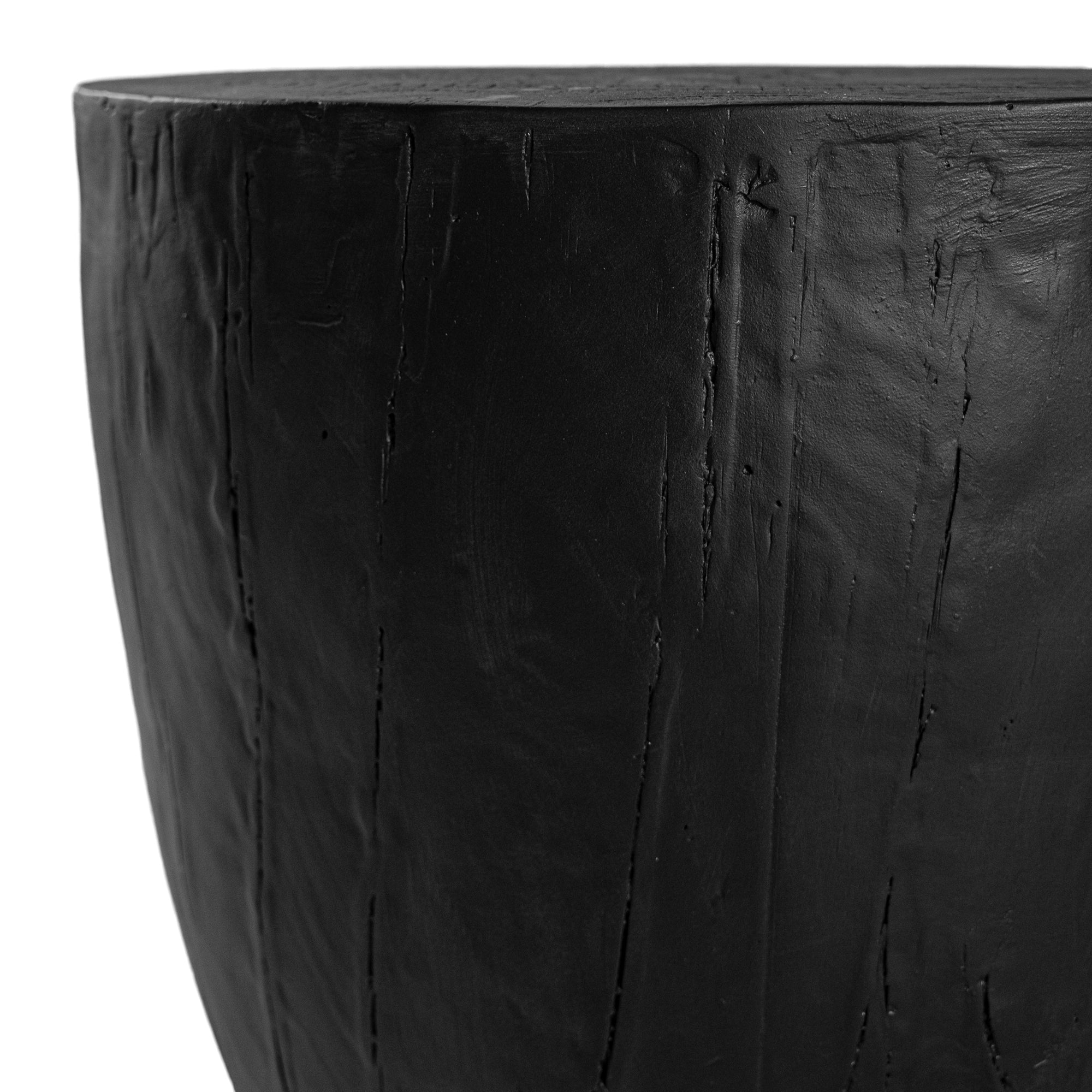 Handcrafted magnesium oxide side table with a natural finish, featuring organic grain patterns for a timeless aesthetic
