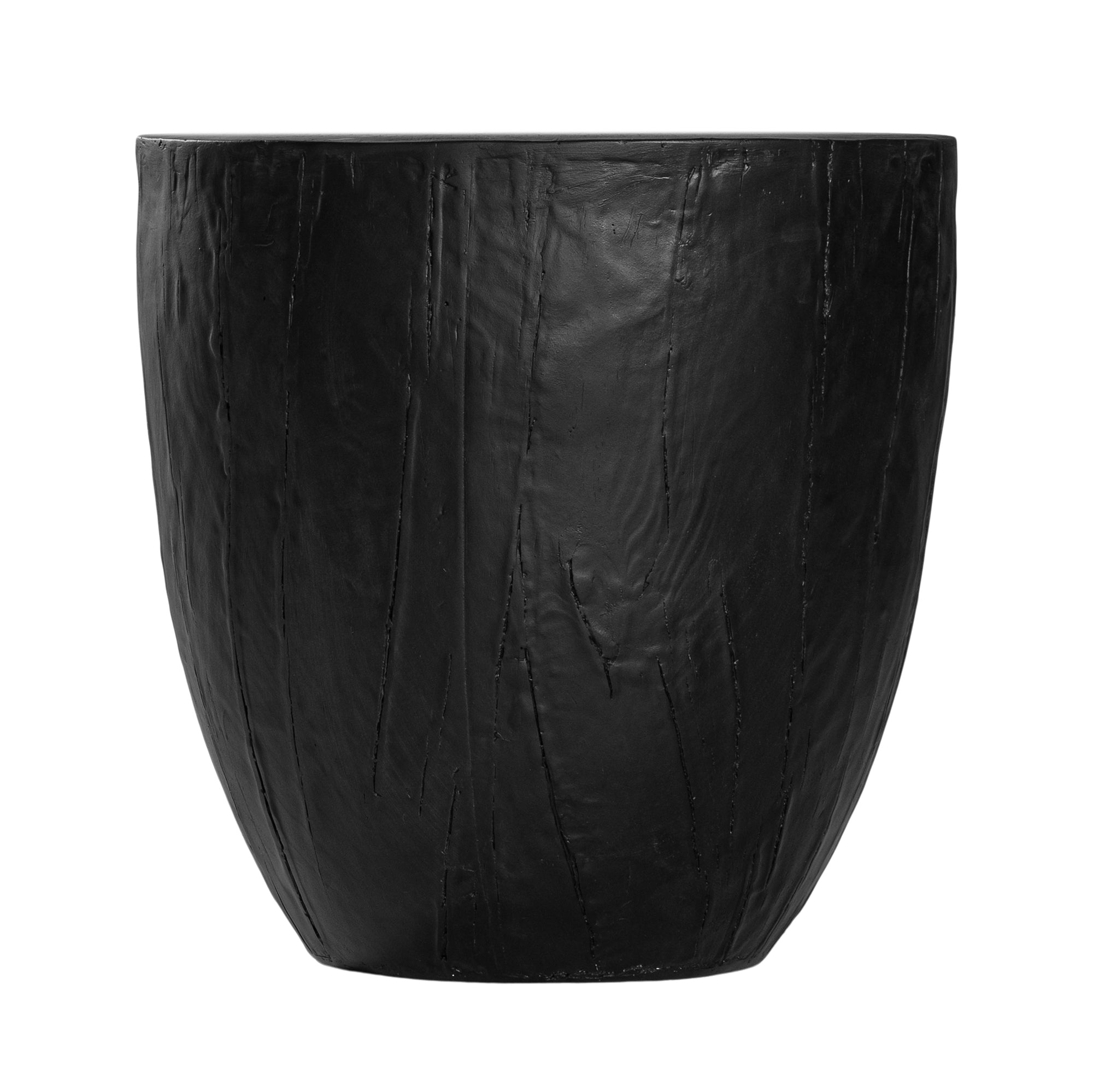 Handcrafted magnesium oxide side table with a natural finish, featuring organic grain patterns for a timeless aesthetic