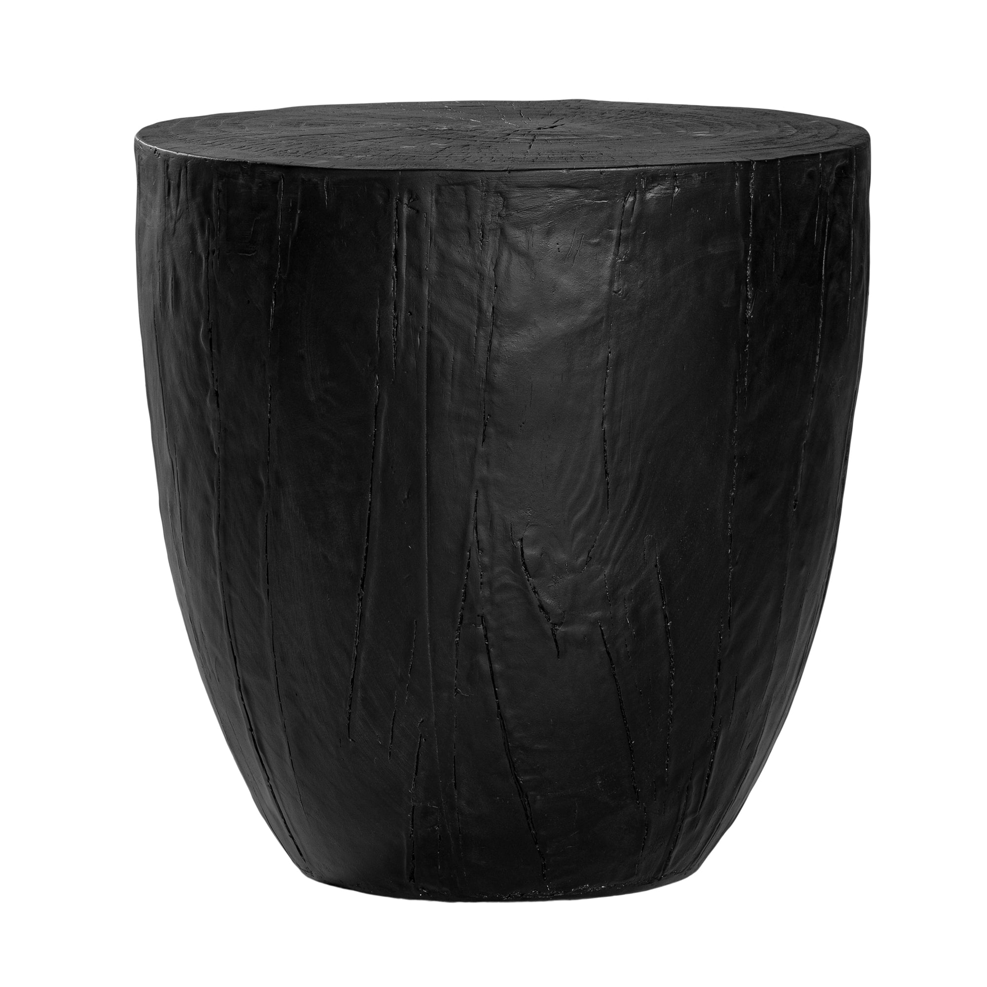 Handcrafted magnesium oxide side table with a natural finish, featuring organic grain patterns for a timeless aesthetic