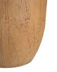 Handcrafted magnesium oxide side table with a natural finish, featuring organic grain patterns for a timeless aesthetic