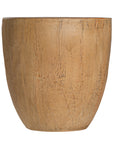 Handcrafted magnesium oxide side table with a natural finish, featuring organic grain patterns for a timeless aesthetic