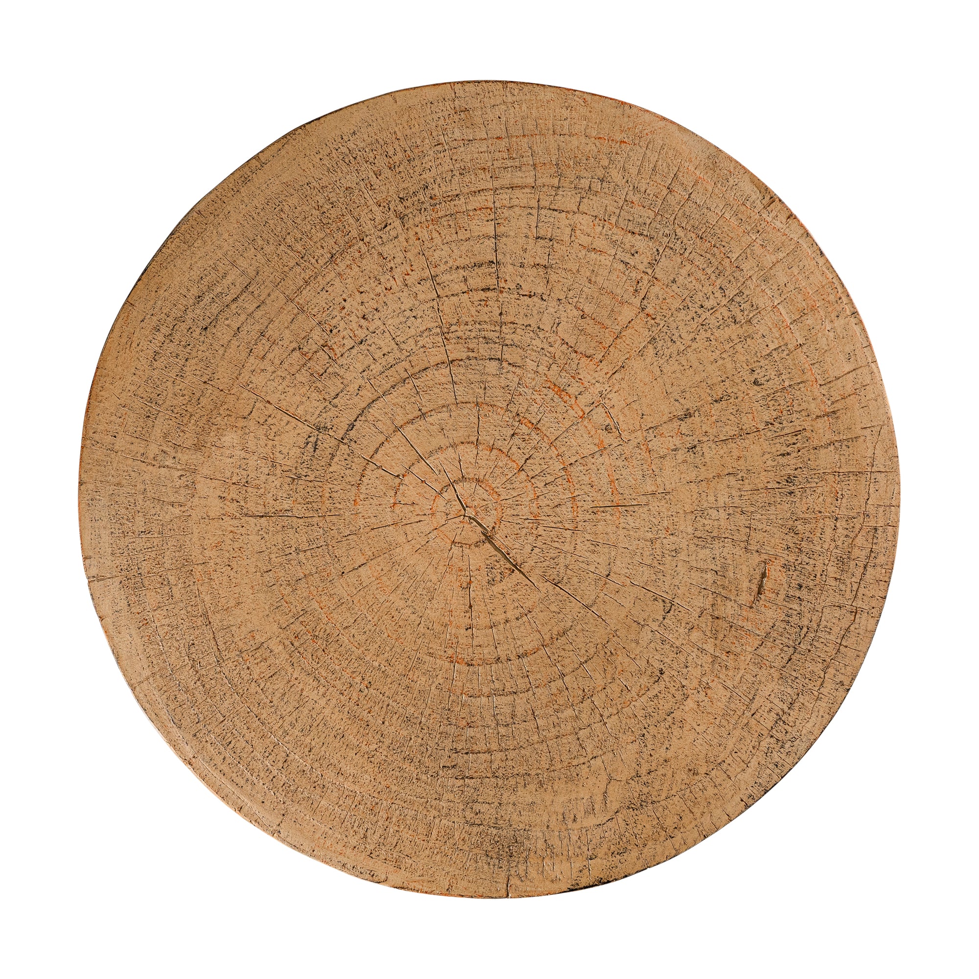 Handcrafted magnesium oxide side table with a natural finish, featuring organic grain patterns for a timeless aesthetic