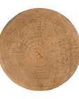 Handcrafted magnesium oxide side table with a natural finish, featuring organic grain patterns for a timeless aesthetic