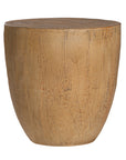 Handcrafted magnesium oxide side table with a natural finish, featuring organic grain patterns for a timeless aesthetic