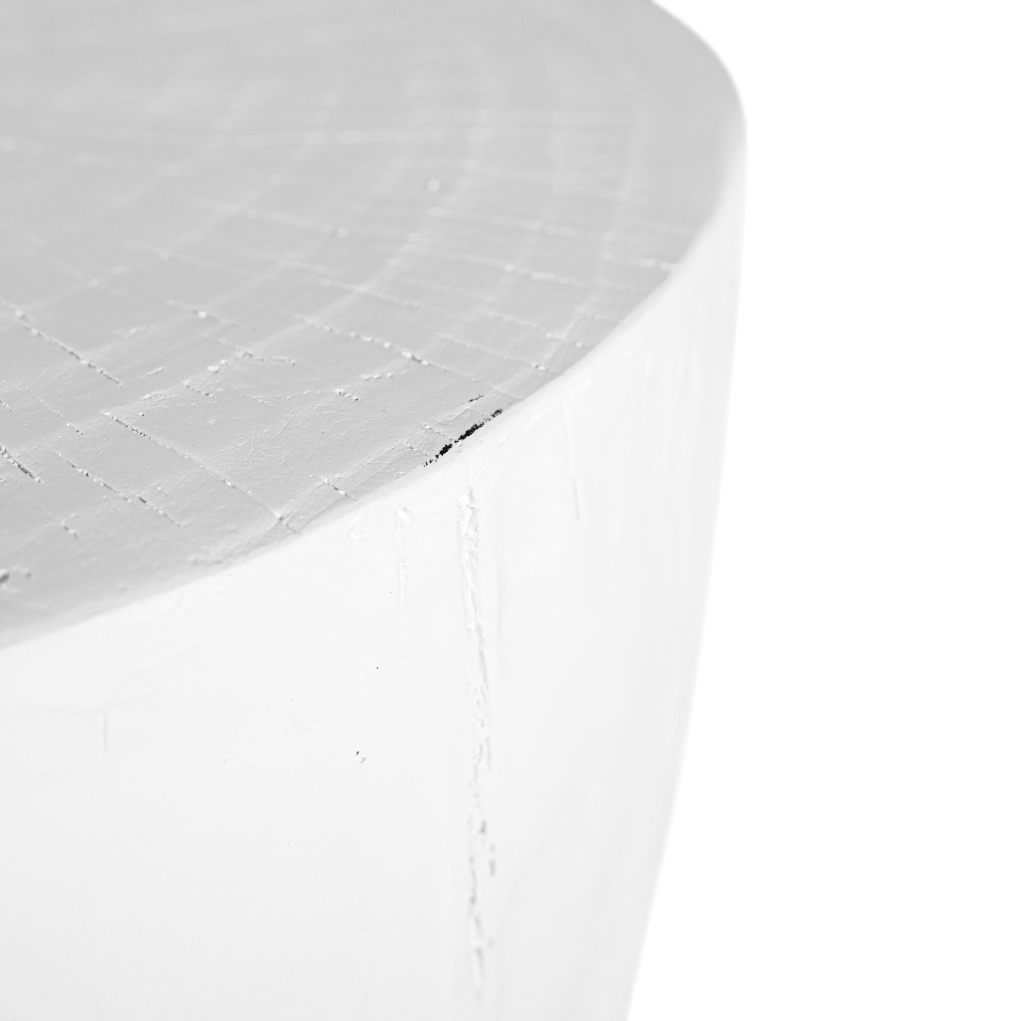 Handcrafted magnesium oxide side table with a natural finish, featuring organic grain patterns for a timeless aesthetic