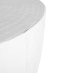 Handcrafted magnesium oxide side table with a natural finish, featuring organic grain patterns for a timeless aesthetic
