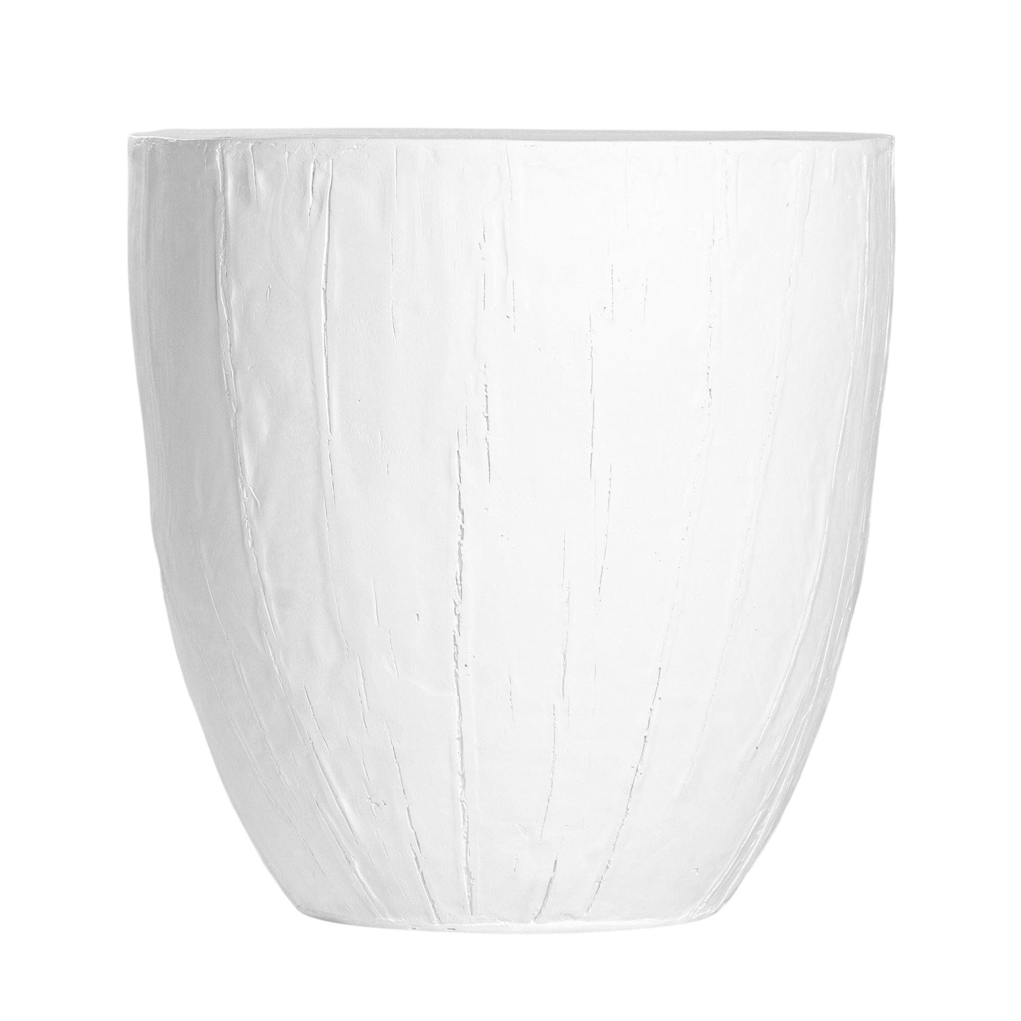 Handcrafted magnesium oxide side table with a natural finish, featuring organic grain patterns for a timeless aesthetic