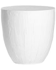 Handcrafted magnesium oxide side table with a natural finish, featuring organic grain patterns for a timeless aesthetic