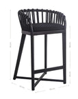 Kulala Living Makena Chair – a stylish bar chair featuring a sculptural rattan backrest and plush seat cushion. A contemporary yet timeless addition to any space.