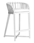 Kulala Living Makena Chair – a stylish bar chair featuring a sculptural rattan backrest and plush seat cushion. A contemporary yet timeless addition to any space
