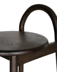 Milo barchair espresso with sculptural ashwood timber form designed for modern organic australian dining and kitchen spaces
