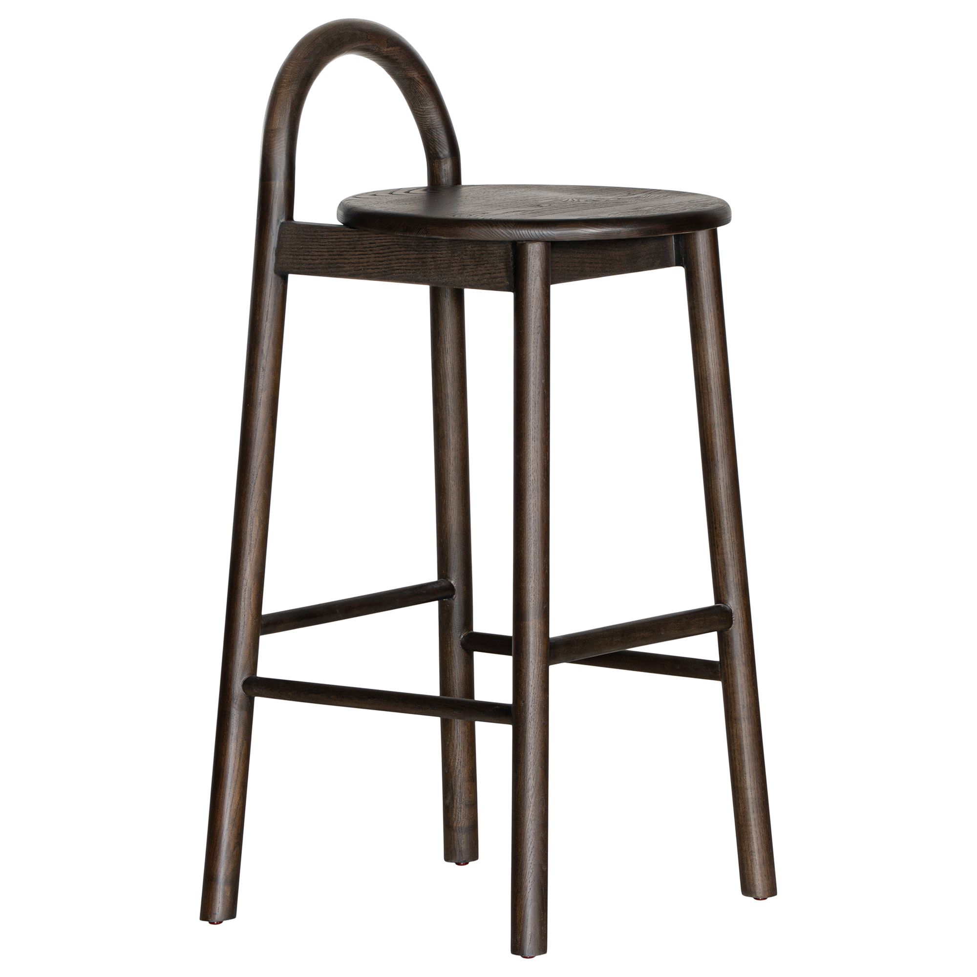 Milo barchair espresso with sculptural ashwood timber form designed for modern organic australian dining and kitchen spaces