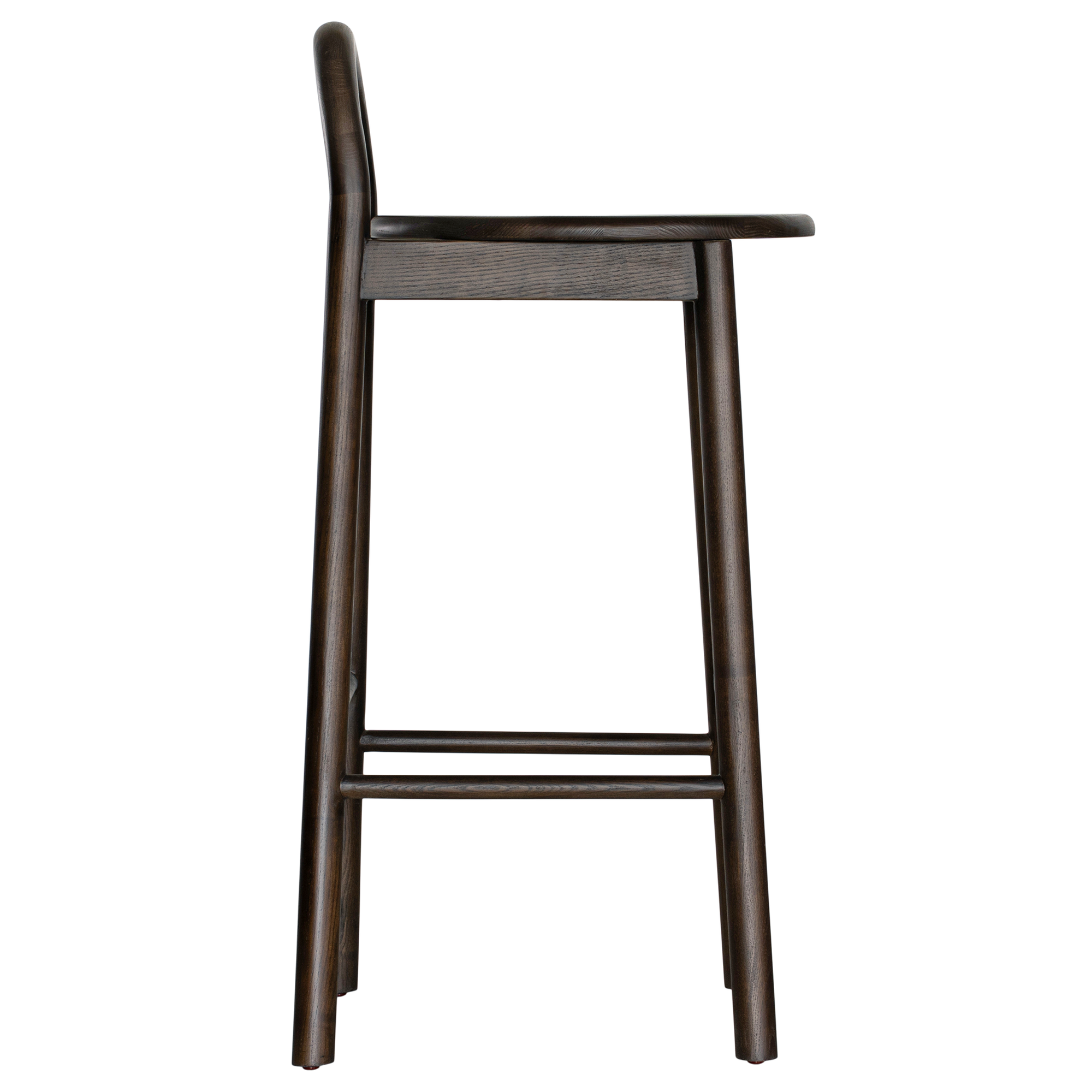 Milo barchair espresso with sculptural ashwood timber form designed for modern organic australian dining and kitchen spaces