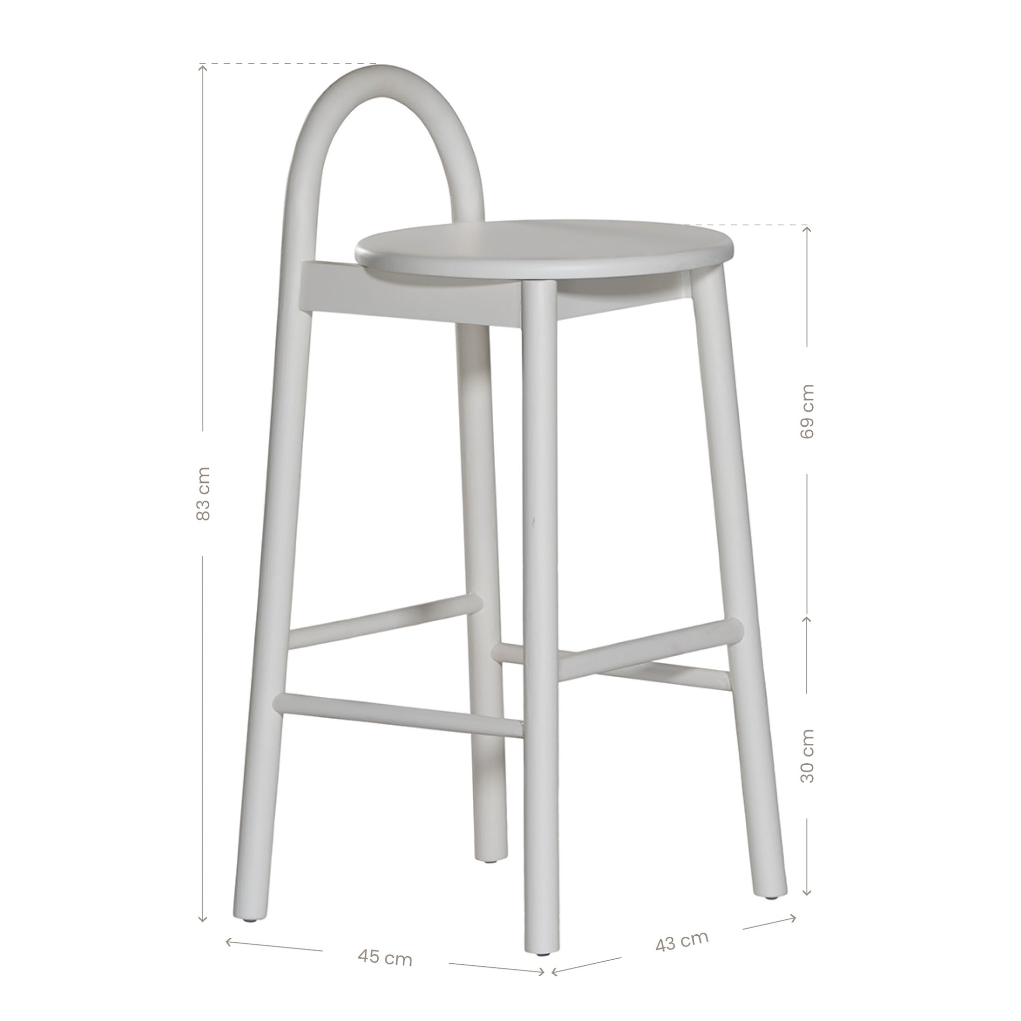 Milo barchair white with sculptural ashwood timber form designed for modern organic australian dining and kitchen spaces