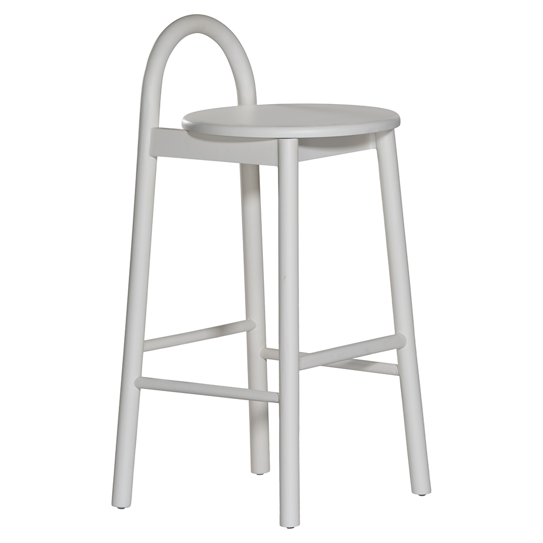 Milo barchair white with sculptural ashwood timber form designed for modern organic australian dining and kitchen spaces